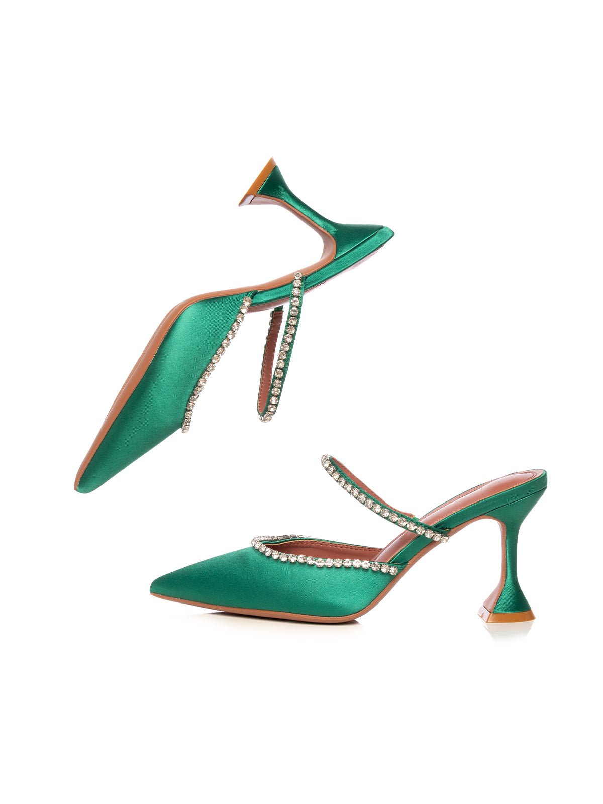 Metallic Green Pointy-Toe Heel Pumps – tanisah.com