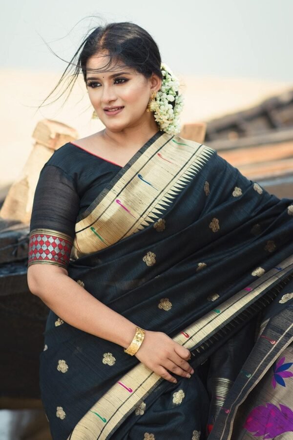 Sable Black Paithani Saree